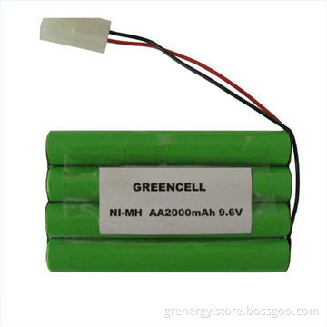 9.6V 2000mAh AA Ni-MH Rechargeable Cells, Suitable for Portable Device, Consumer/Industrial Products